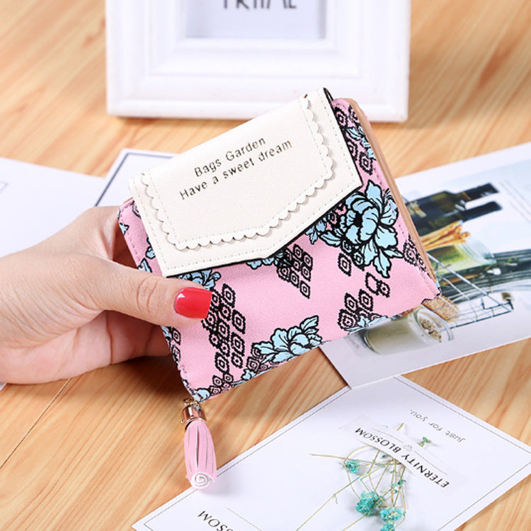 Ladies wallet women long tassel zipper bag