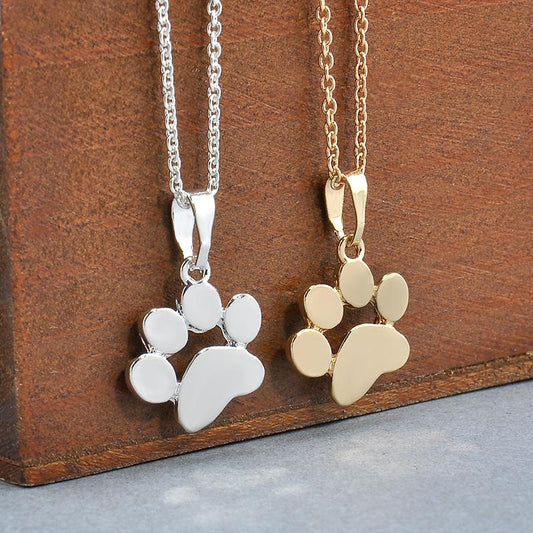Neckace & Pendant with dog footprints, great dog lover gift.