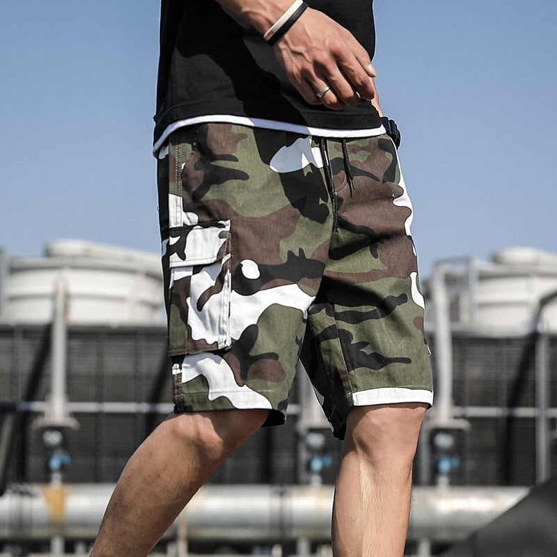 Camouflage five-point tooling shorts