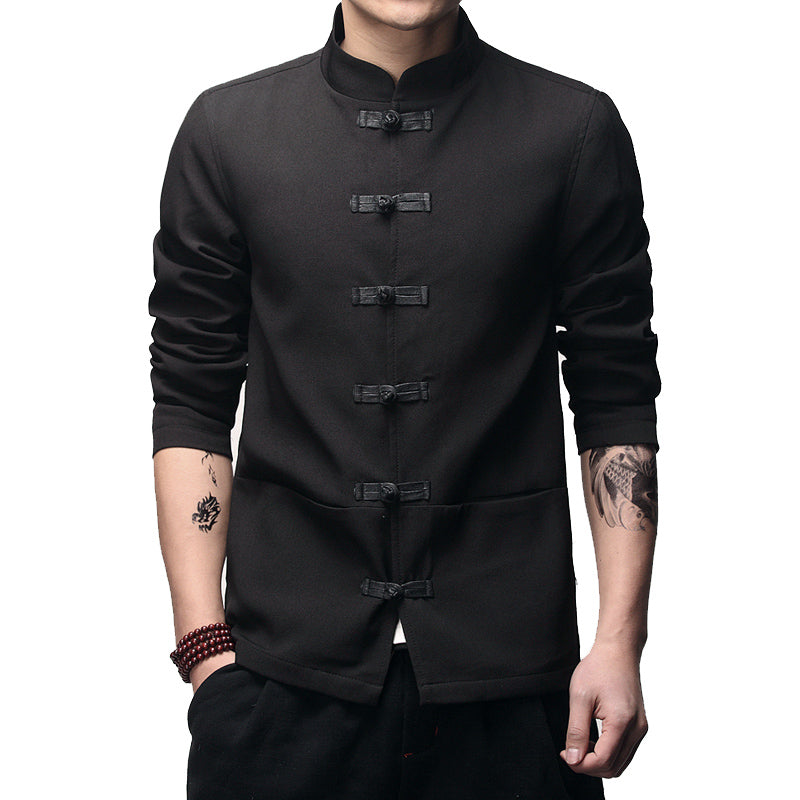 Chinese style solid color jacket men