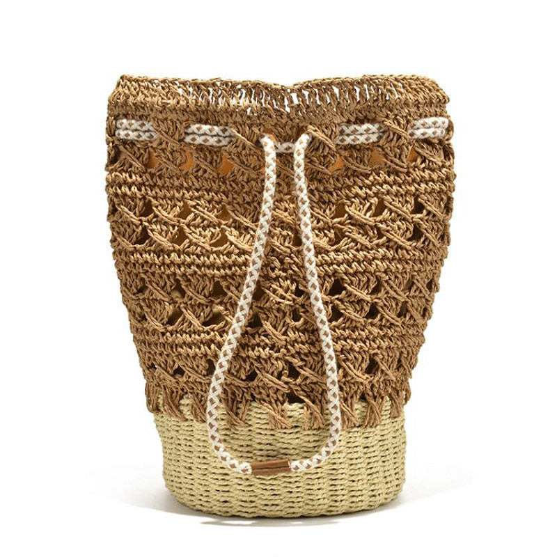 Ladies straw bucket bag