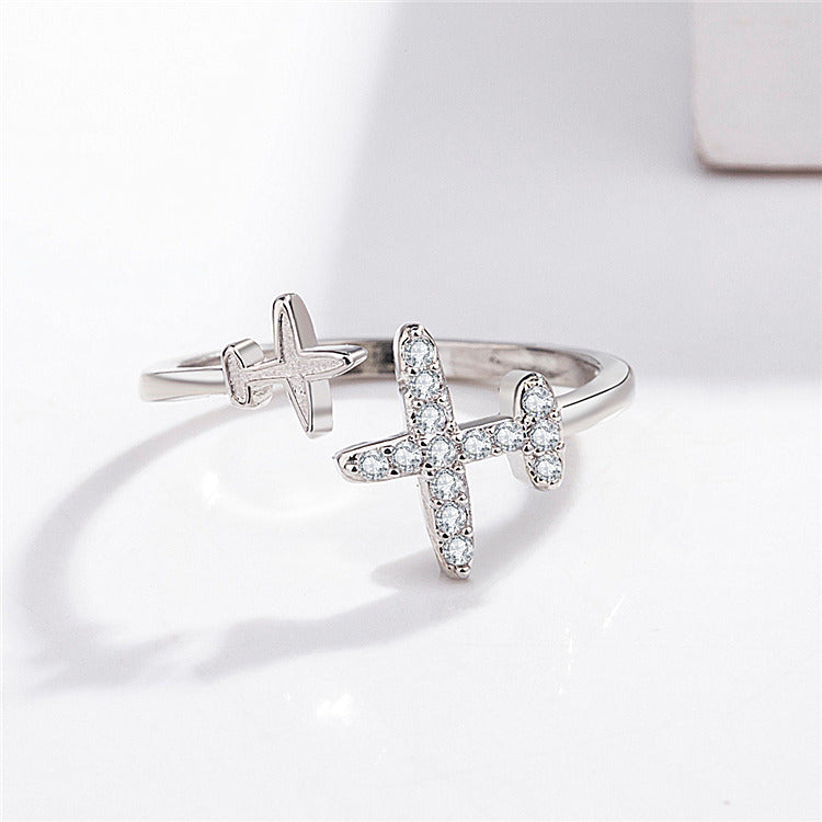 Charm Adjustable Plane Ring Women