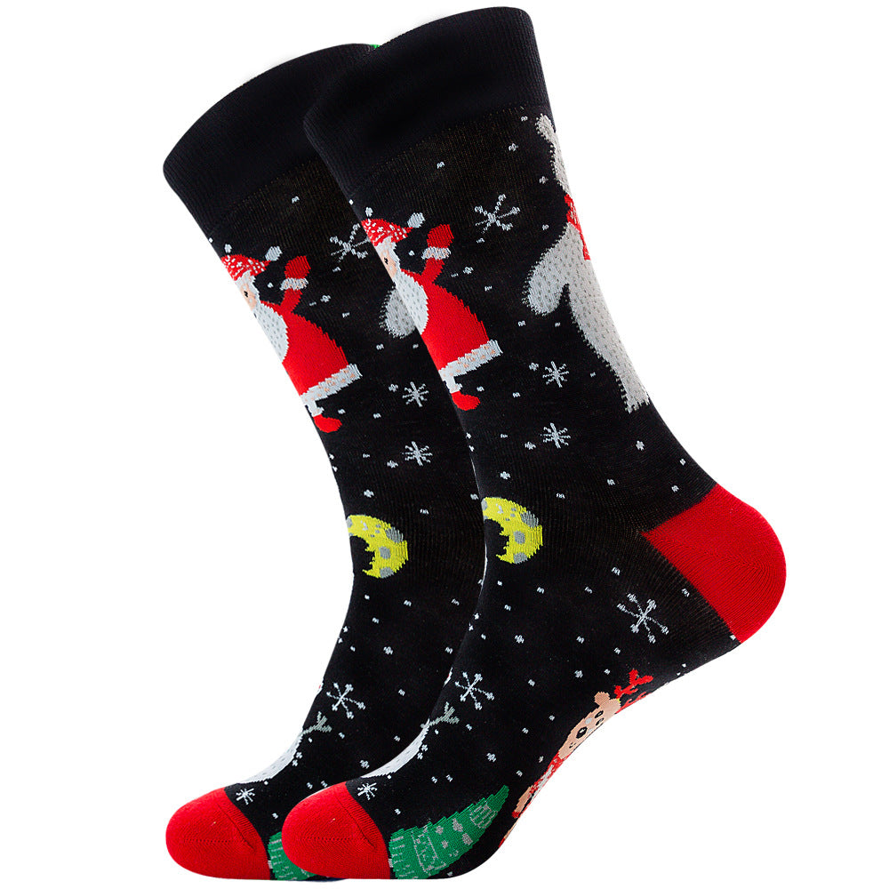 Men's socks Santa Claus Elk Men's Tube Socks Trendy Cotton Socks
