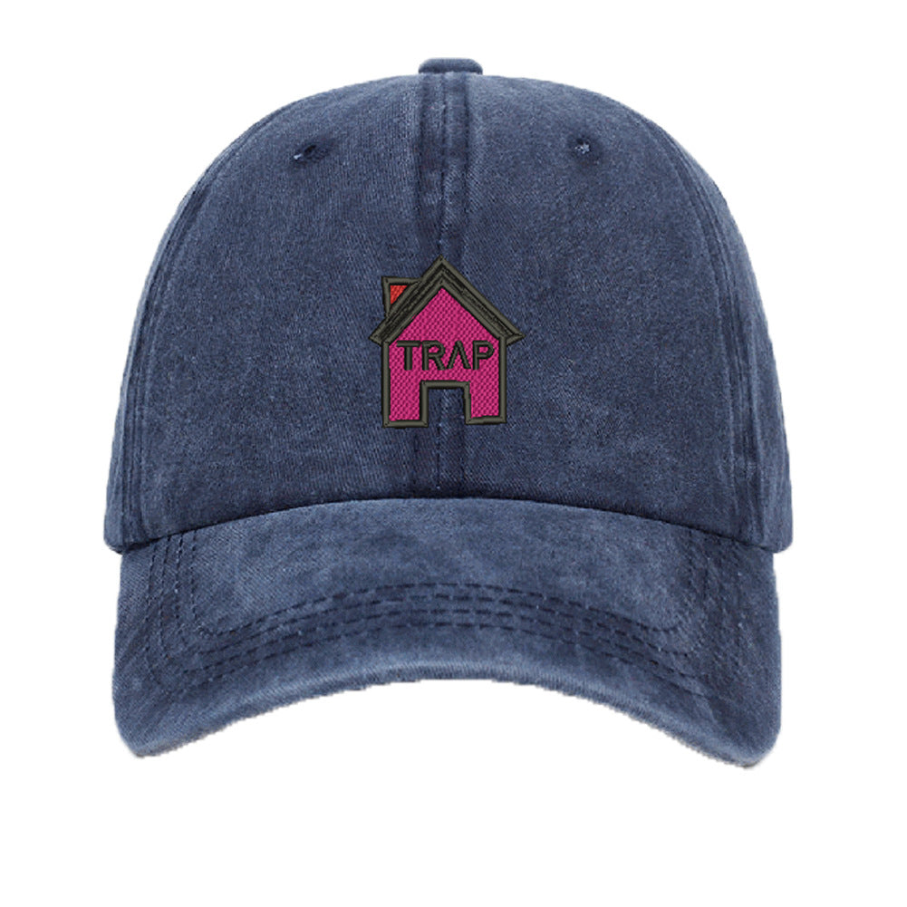 Washed cotton Trap House embroidered baseball cap