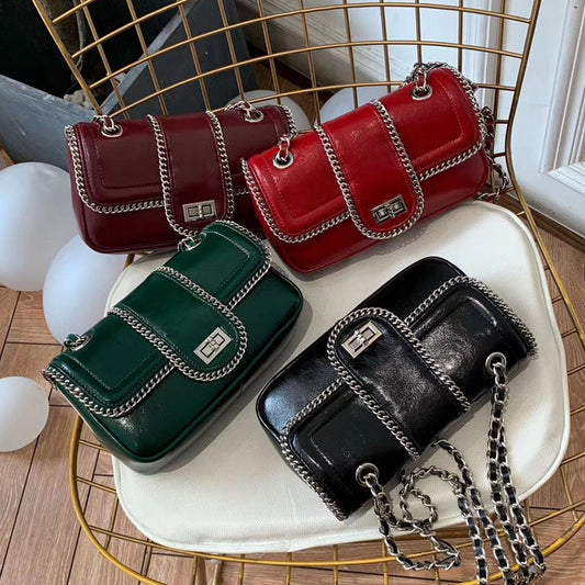 Small fragrance chain bag retro motorcycle bag