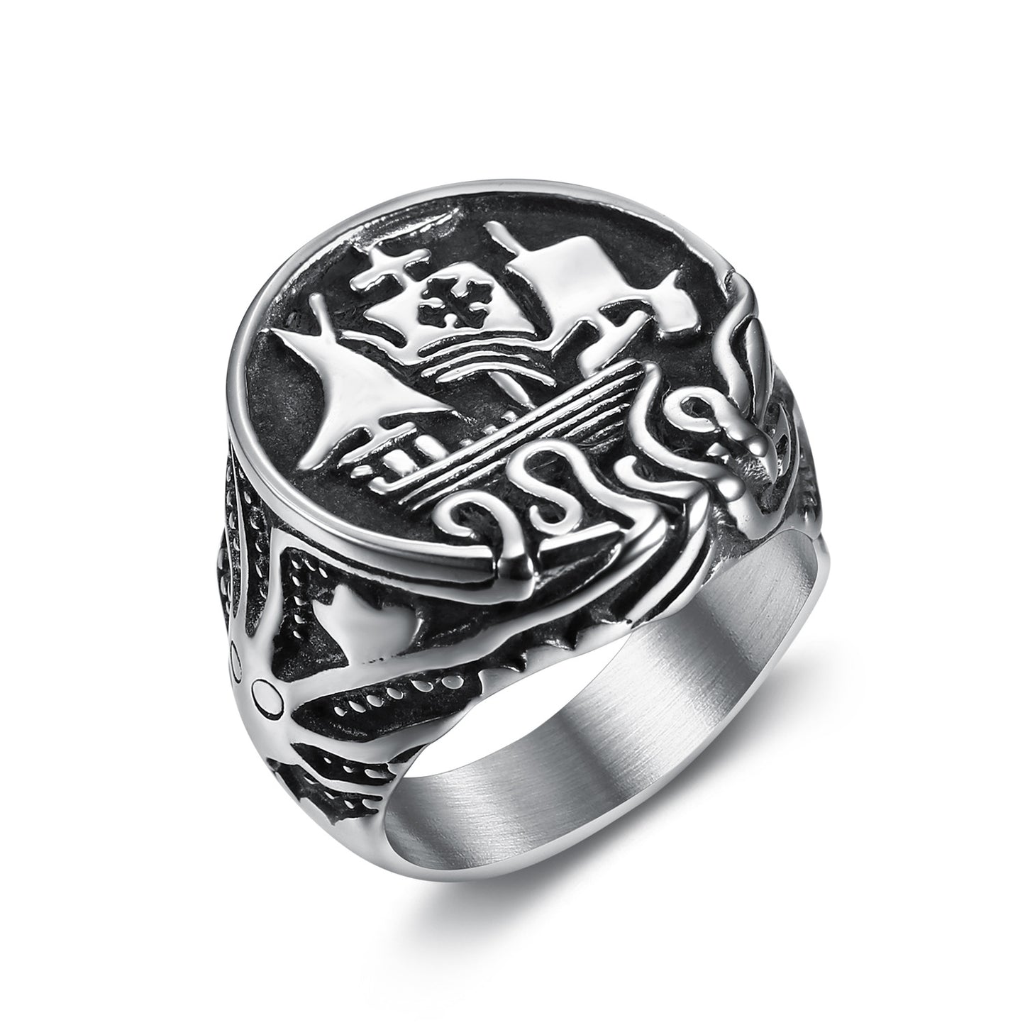 Titanium steel Viking ring for men