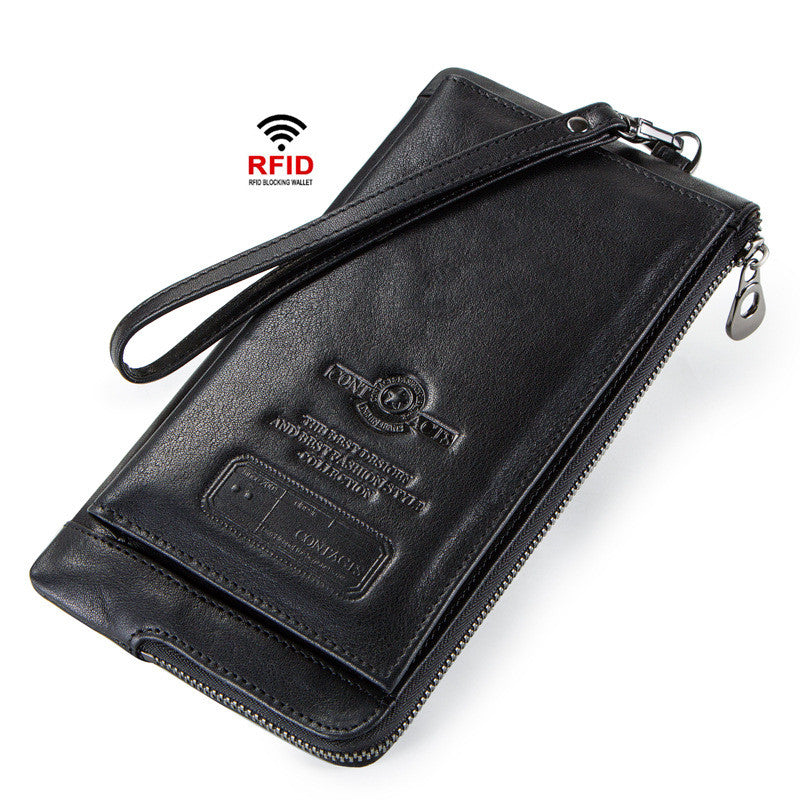 RFID anti-theft brushed leather ladies wallet