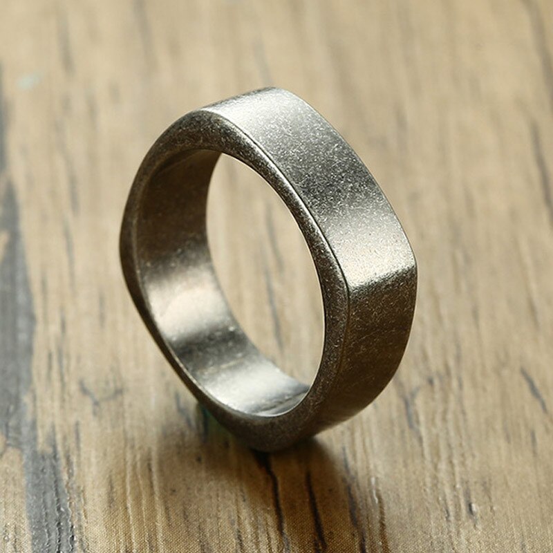 Square Stainless Steel Titanium Steel Ring For Men