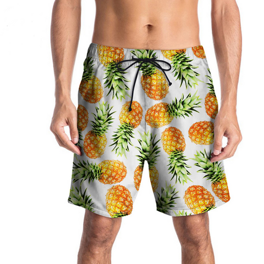 New European code swimming trunks creative pineapple printed beach pants