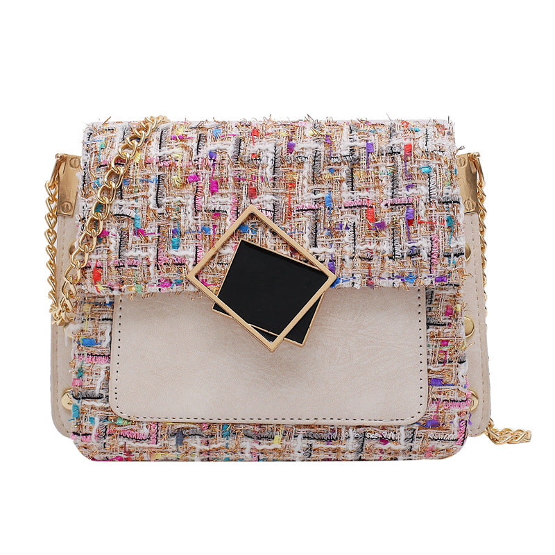 Woolen fashion simple messenger bag female chain bag