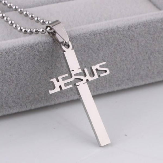 Men's necklace personality men's titanium steel jewelry cross necklace men