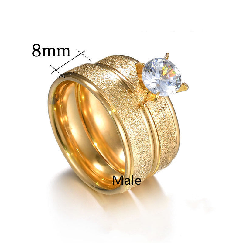 Stainless Steel Ring Korean Frosted Couple Ring For Men And Women