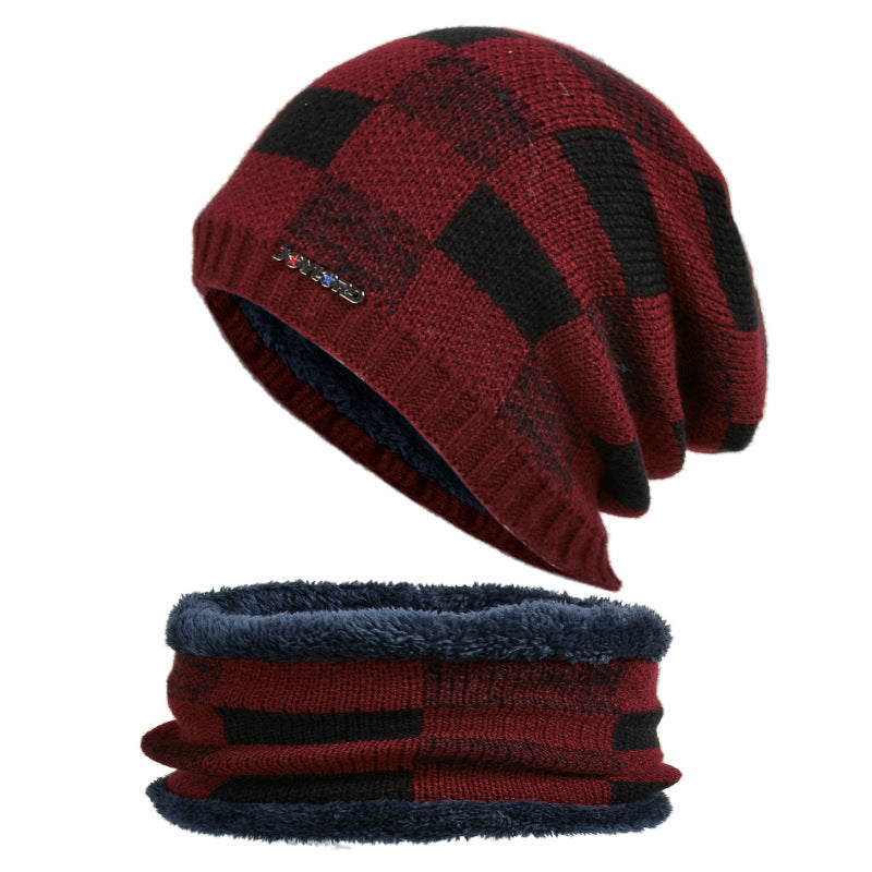 Winter Hat Pullover Bib Suit Plus Fluffy Thread