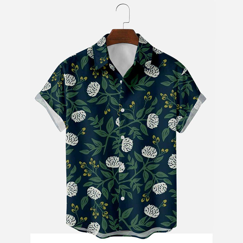 Men's Loose Print Beach Fashion Casual Shirt