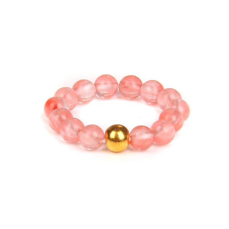 4mm Natural Stone Beads Elastic Ring Women