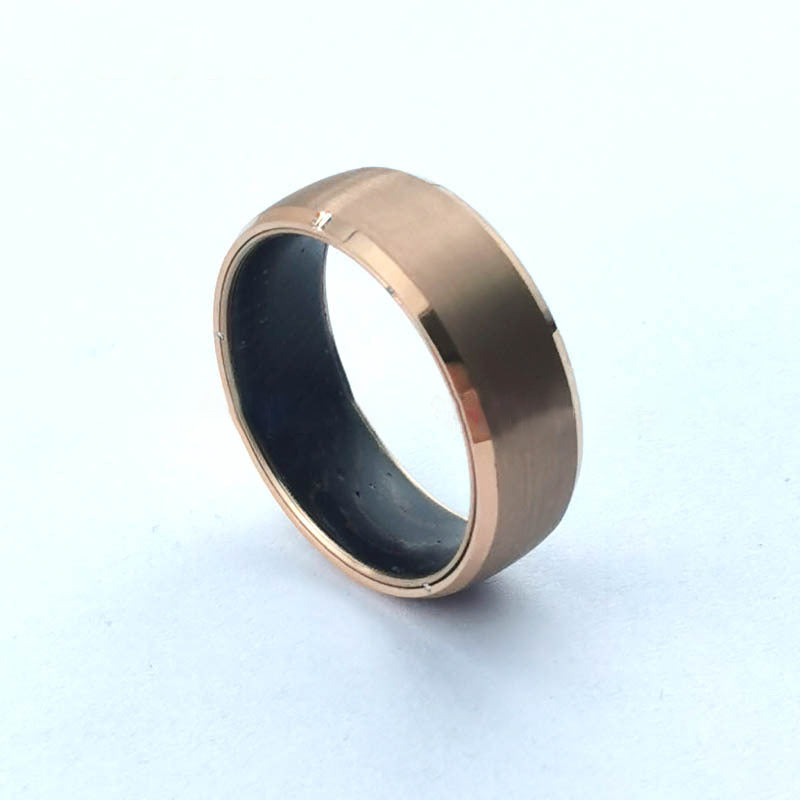 Men Tungsten Carbide Ring Rose Gold