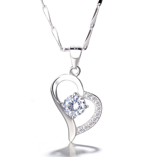 Korean Love Heart Diamond Pendant For Women