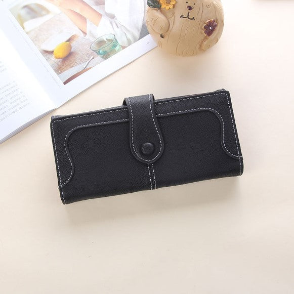 Women's Long Wallet retro grinding stitching