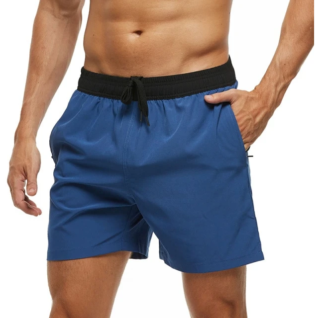 Beach Pants Solid Color Quartered Men's Casual Shorts