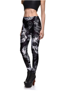 FASHIONABLE SKULL PRINT LEGGINGS