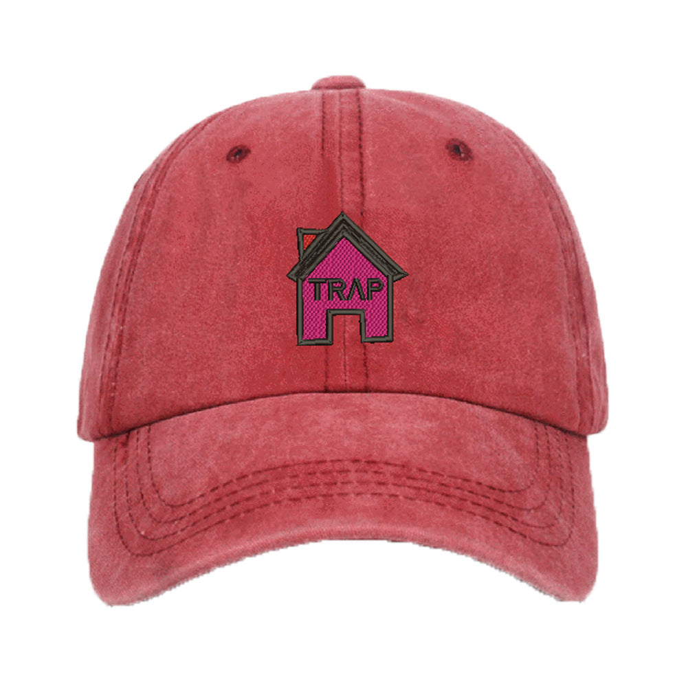 Washed cotton Trap House embroidered baseball cap