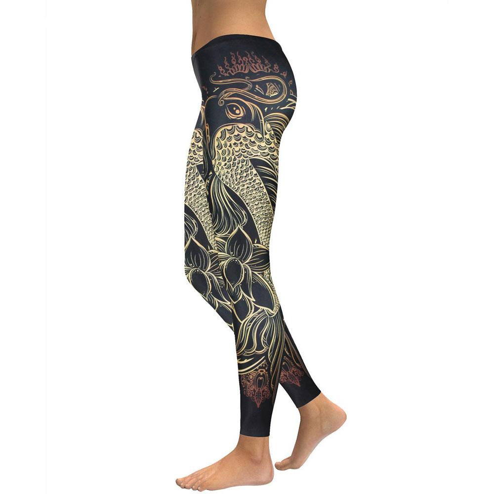 Golden Lotus Goldfish Yoga/Workout Leggings