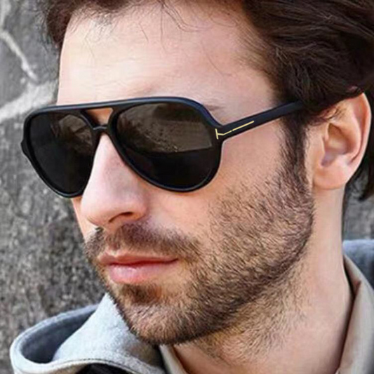 Retro round frame T-shaped sunglasses for men