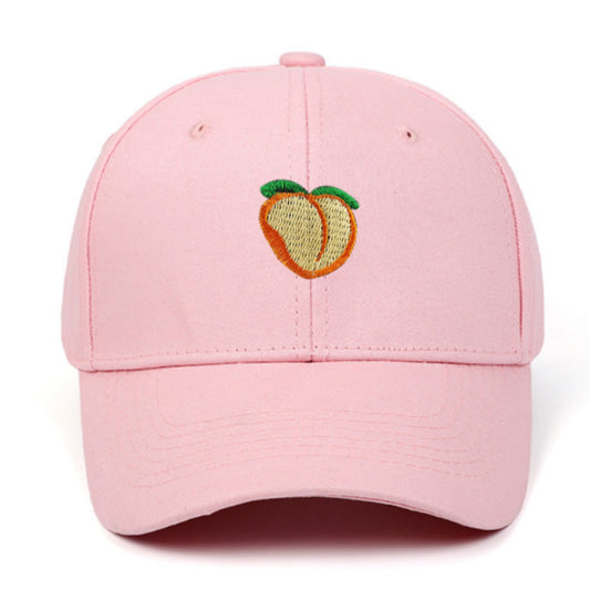 Cotton embroidery peach baseball cap