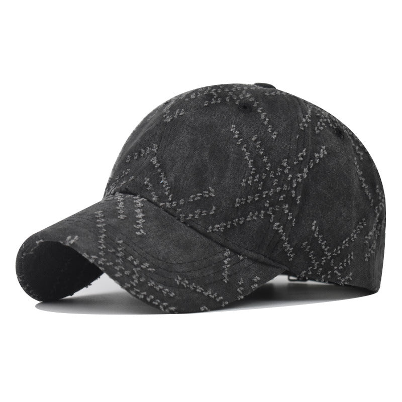 Fashion Washed Cotton Denim Baseball Cap With Holes