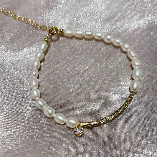 Baroque freshwater pearl bracelet women