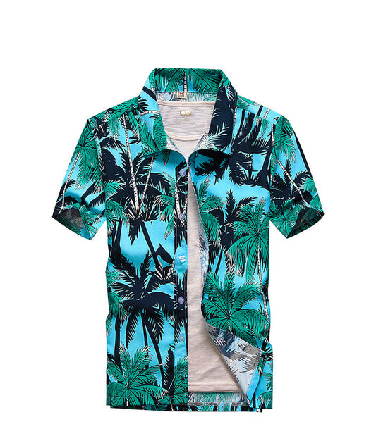 Printed beach short sleeve shirt