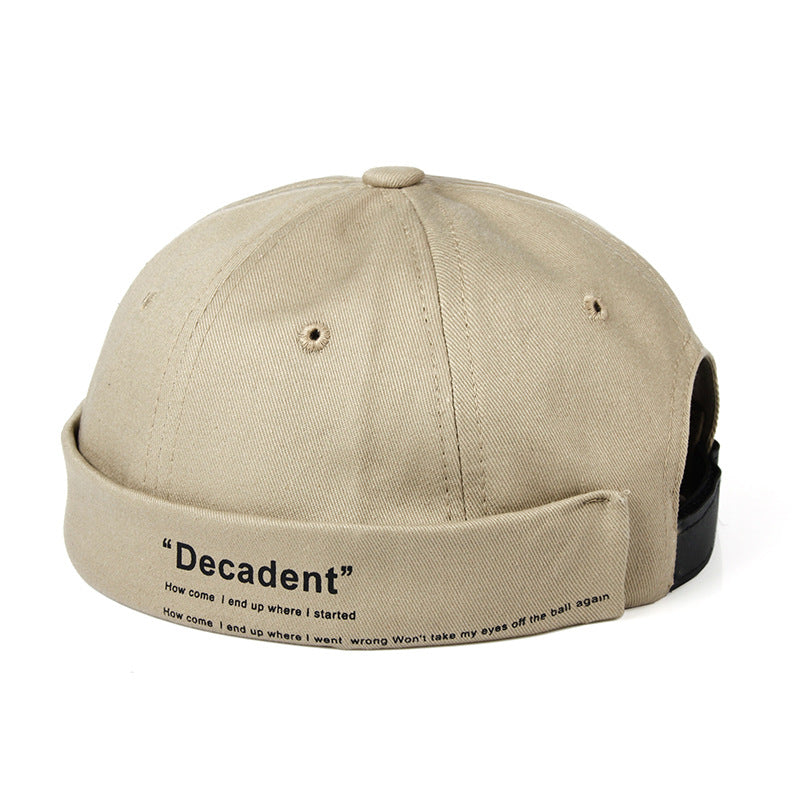 Dome rimless melon leather hat