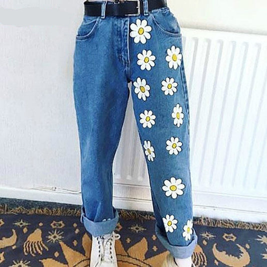 Printed slim jeans