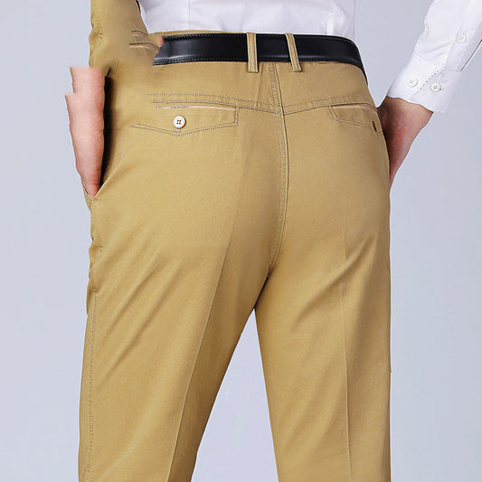 Casual Pants Straight Loose High Waist Deep Crotch Middle-aged Men's Pants