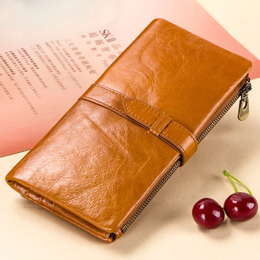 Women's long leather wallet