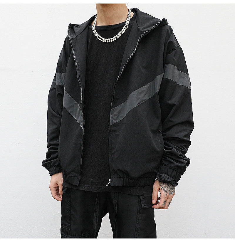 Reflective hooded jacket