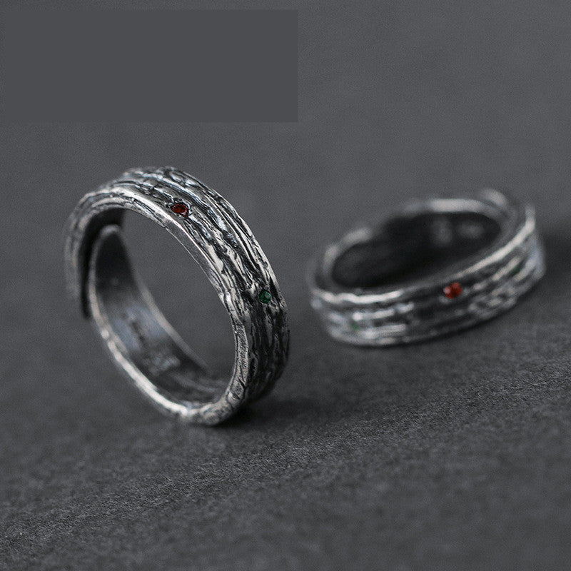 Ring Couple S925 Sterling Silver Literary Ring For Men And Women