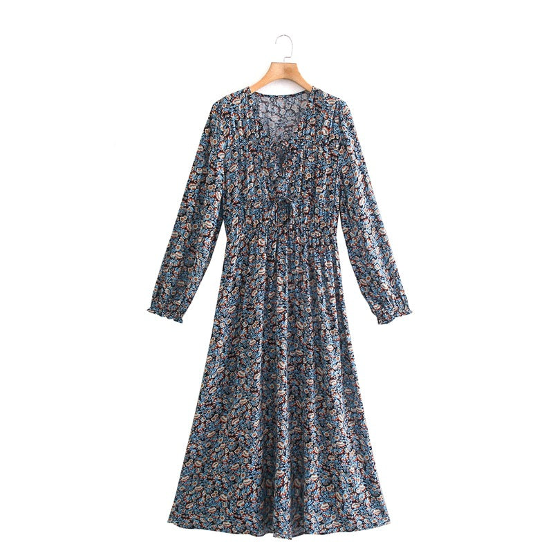 Fashion Floral Print Long Casual Dress Women