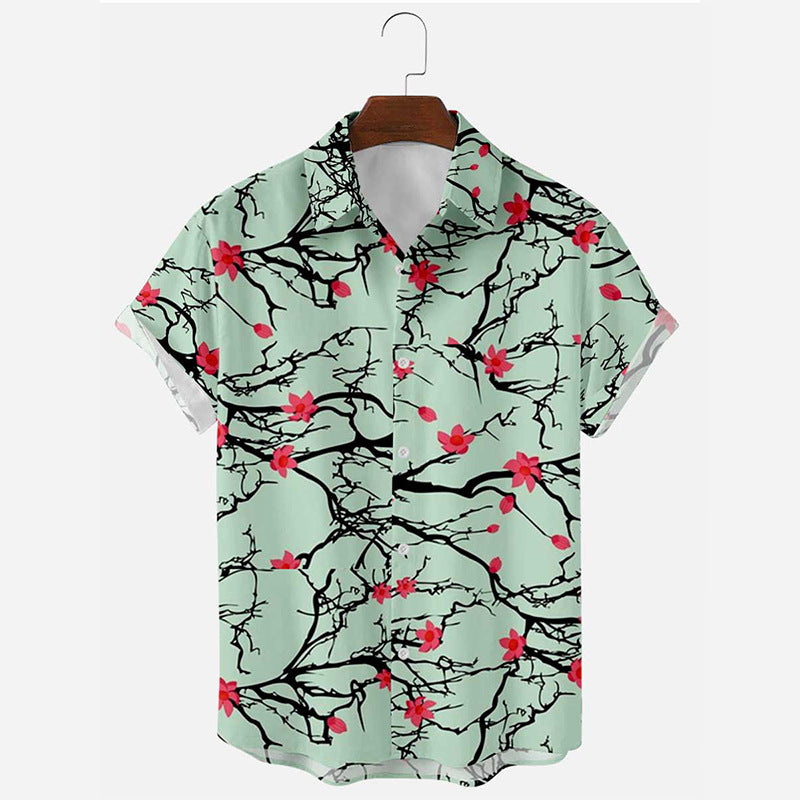 Men's Loose Print Beach Fashion Casual Shirt