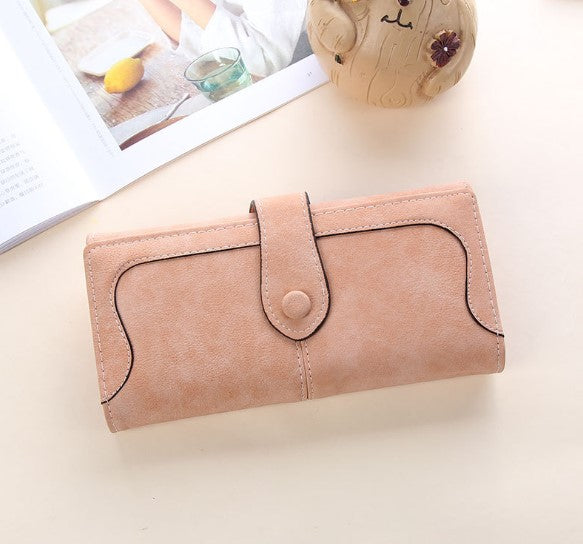 Women's Long Wallet retro grinding stitching