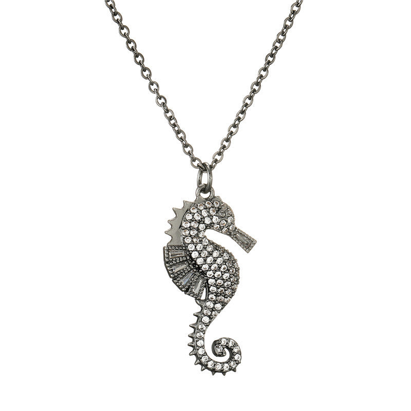 Zircon Seahorse Pendant Fashion Necklace Women