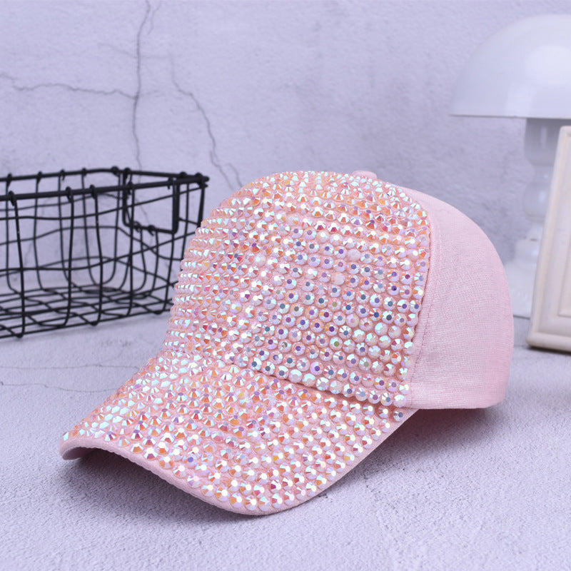 Colorful diamond-studded summer baseball cap