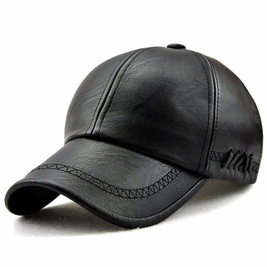 Fashionable autumn and winter leather baseball cap