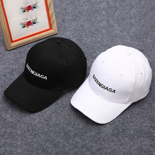 2021 Korean hat female Monogram embroidery couple bending eaves men leisure baseball cap direct sun peaked cap