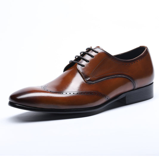 Spring Round Head Carved Brogue Shoes Men