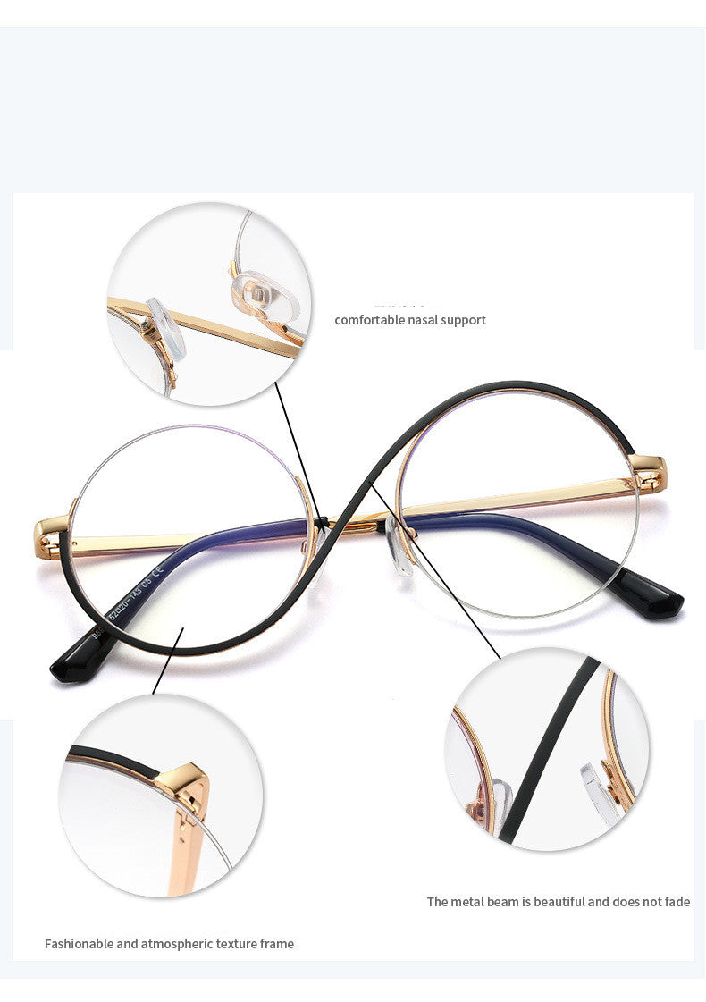 Metal Half Frame Optical Anti Blue Glasses