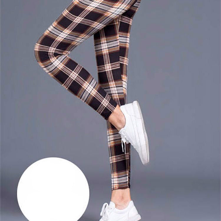 Milk silk check leggings