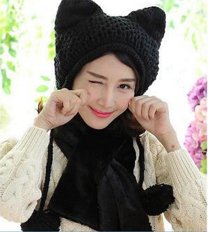 Handknitted Cat Toorie Beanie