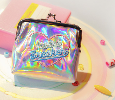 Bentoy Harajuku Girl Crush Mini Hologram Wallet Purse Women Laser Embroidery Short Wallet Clutch Card Holder Coin Purse Money B