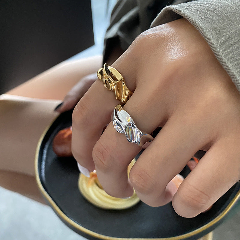 Trendy Irregular Geometric  Ring Women